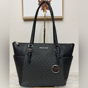 Michael Kors Charlotte Black Large Tote NWT